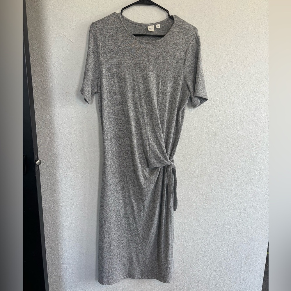 GAP Gray Midi Dress with Side Knot